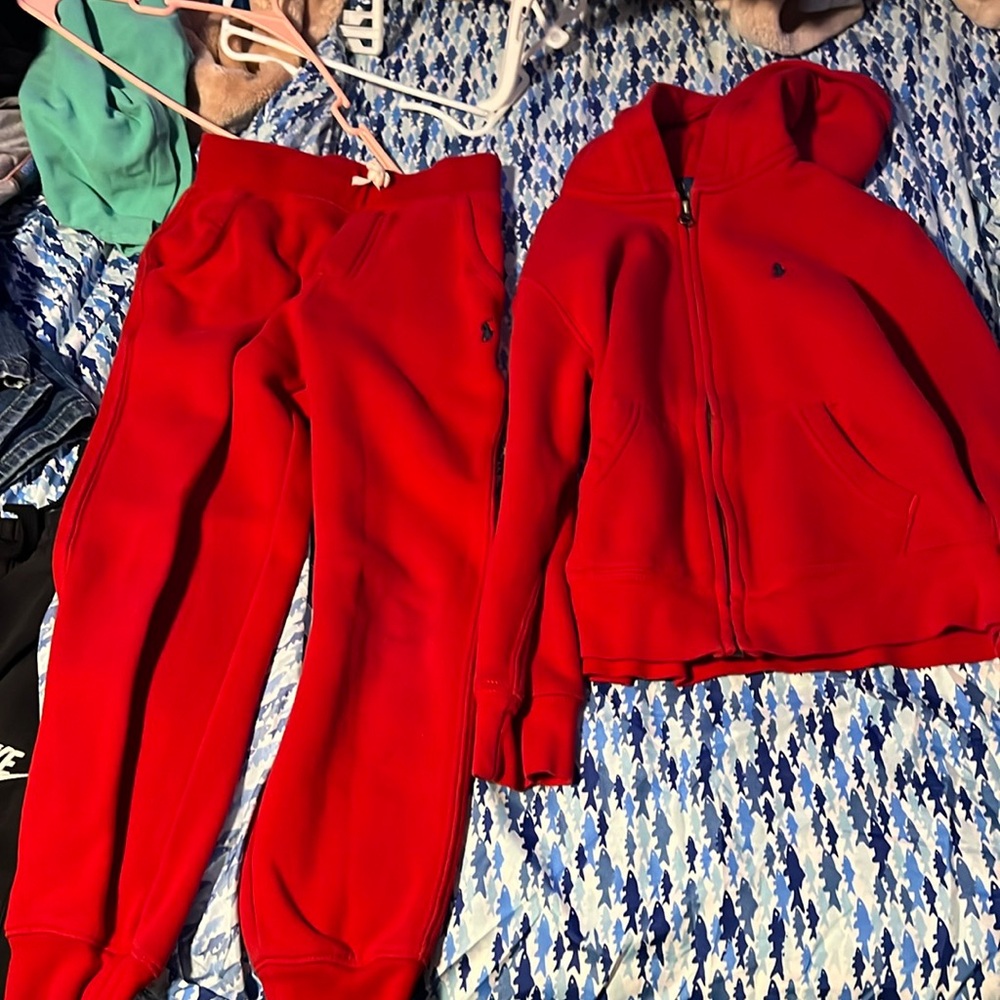 Red polo rauph lauren sweats for boys